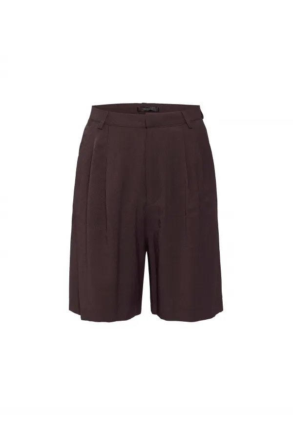 Antioch Kahve Pilili Kadın Bermuda Şort