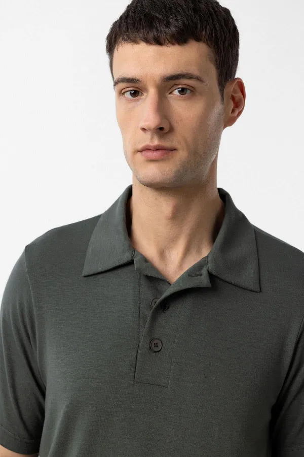 Antioch Khaki Regular Fit Polo Neck Men's T-Shirt