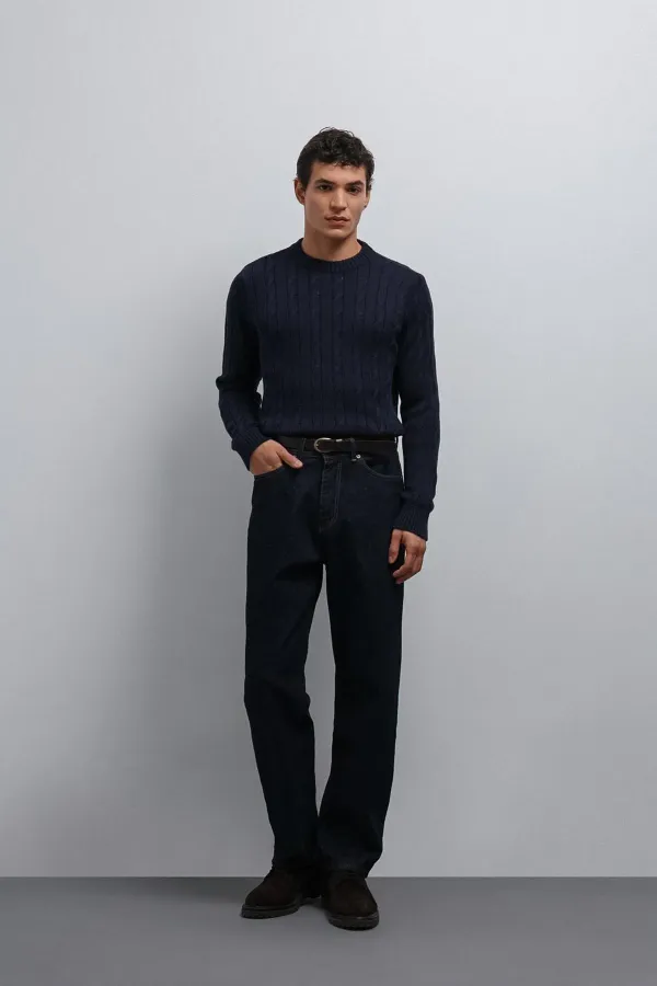 Antioch Navy Textured Knit Men's Sweater