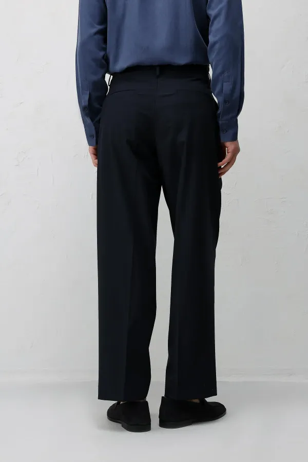 Antioch Lacivert Relaxed Fit Pileli Erkek Pantolon