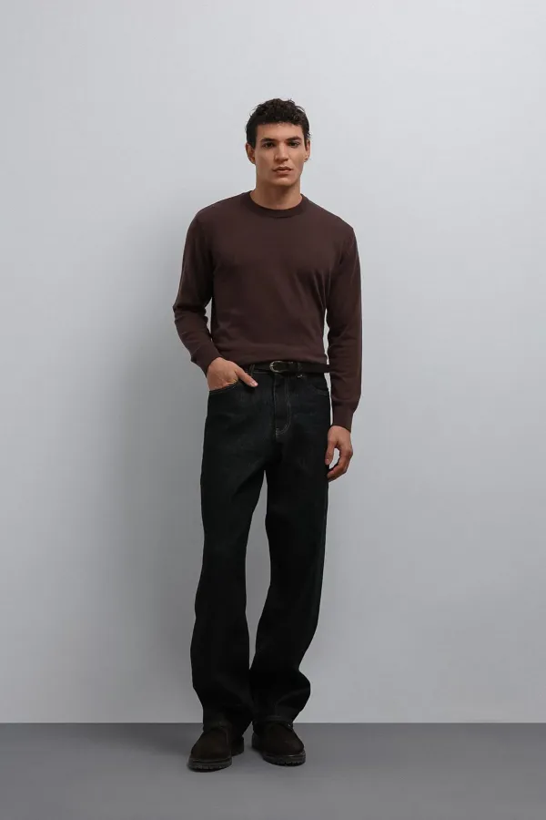 Antioch Kahve Yumuşak Dokulu Basic Erkek Kazak