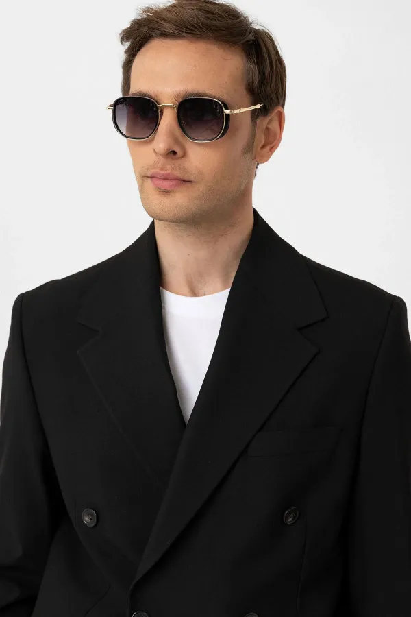 Antioch Black Relax Fit Double-Breasted Men's Blazer Jacket