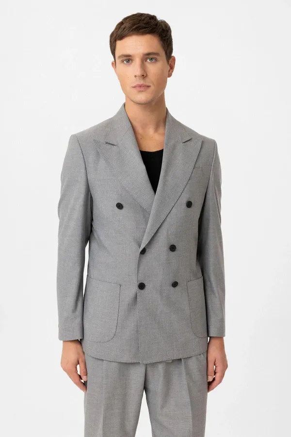 Costume homme Antioch gris croisé coupe italienne