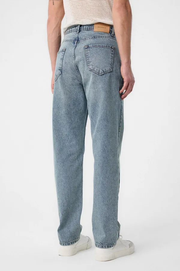 Jean Antioch bleu glacier taille haute coupe classique pour homme