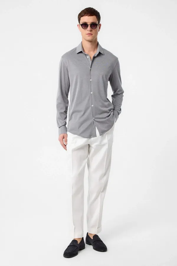 Antioch Gri Slim Fit Erkek Gömlek