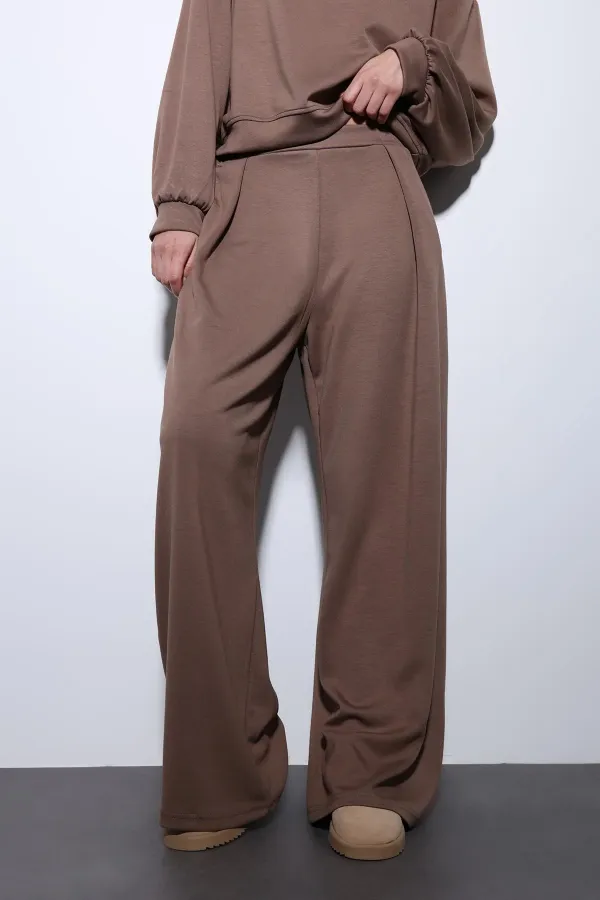 Antioch Bej Geniş Paça Relaxed Kadın Takım