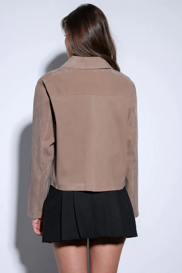 Antioch Vizon Torba Cepli Süet Kadın Ceket