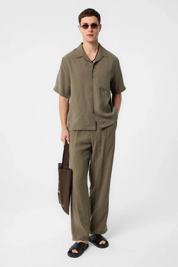 Antioch Haki Modal Kumaş Erkek Gömlek