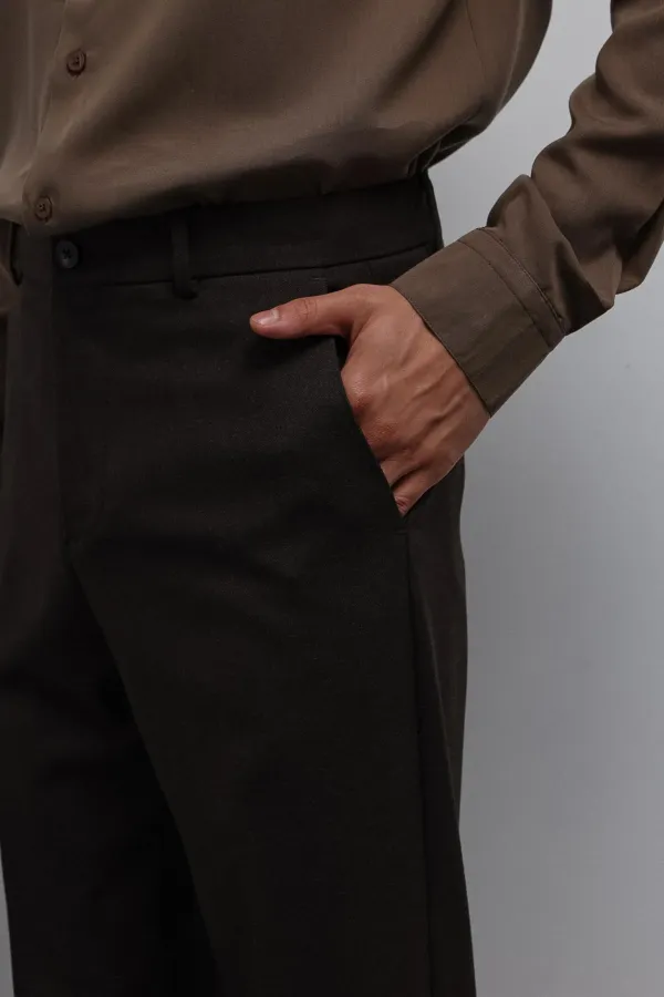 Pantalon Antioch Coffee pour homme, coupe fuselée