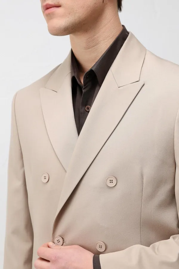 Veste blazer homme Antioch Stone à double boutonnage et coupe décontractée