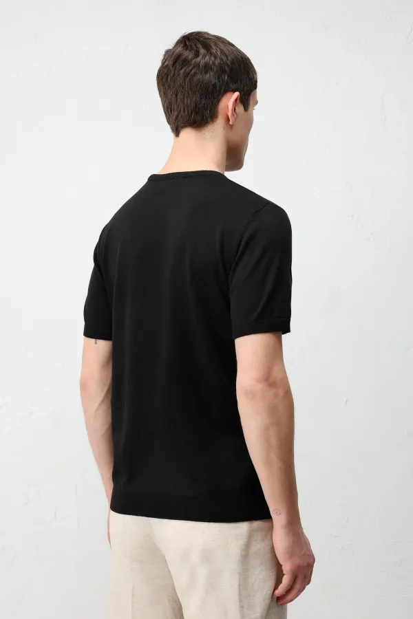 Antioch Siyah Comfort Slim Triko T-Shirt