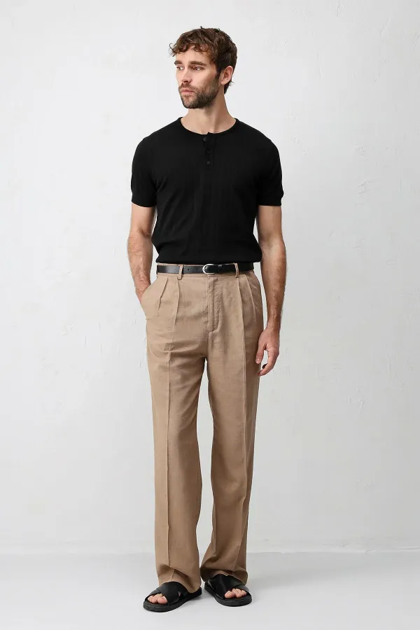 Antioch Siyah Dokulu Erkek Triko T-Shirt