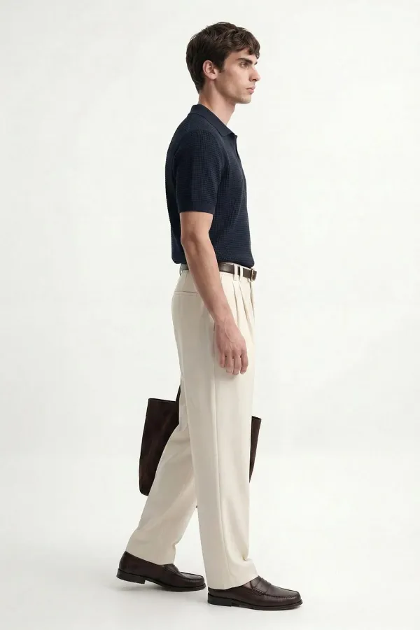 Antioch Lacivert Dokulu Polo Yaka Erkek T-Shirt