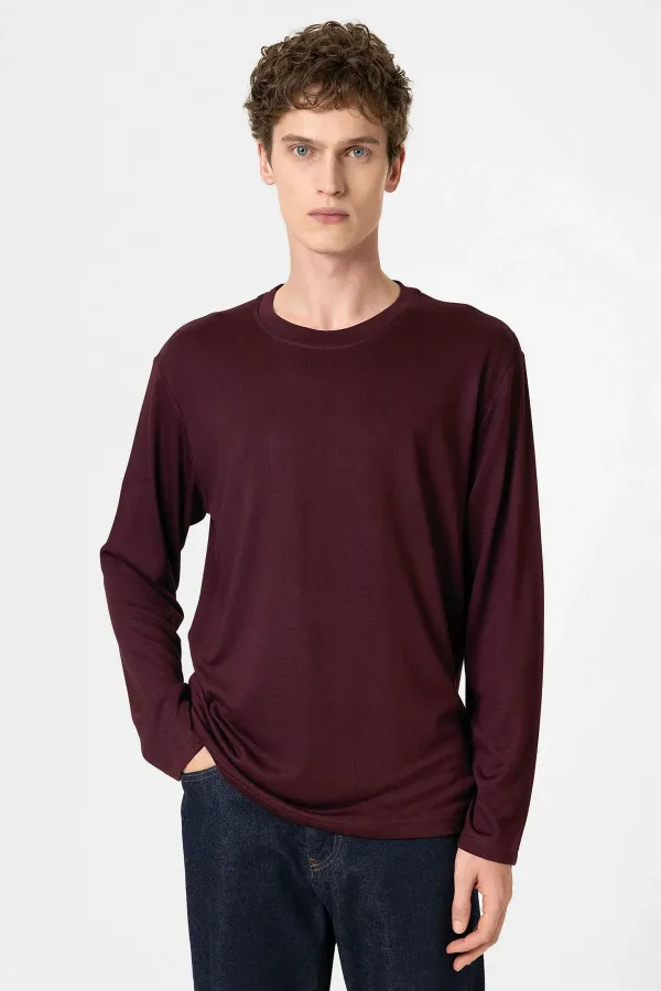 Antioch Bordo Relaxed Fit Basic Erkek T-Shirt