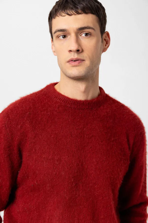 Pull homme Antioch bordeaux aspect laine