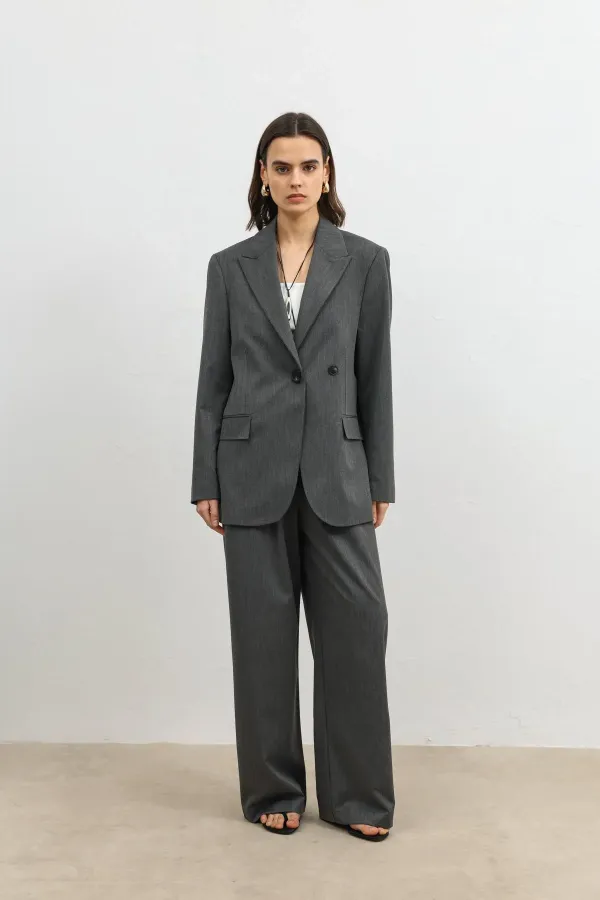 Antioch Grey Double-Breasted Women's Blazer