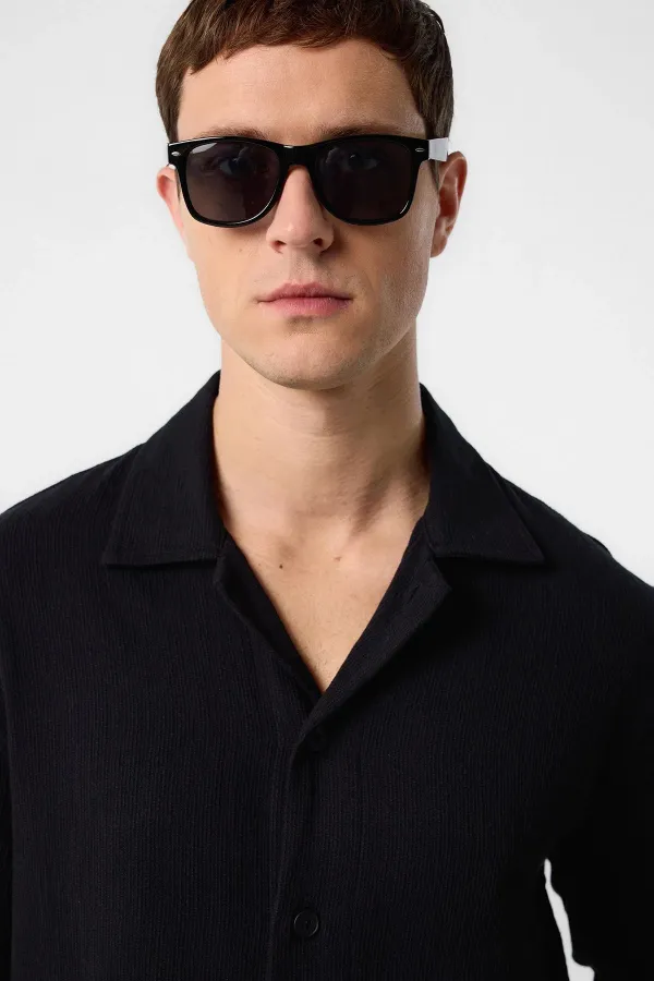 Antioch Black Textured Men's Shirt