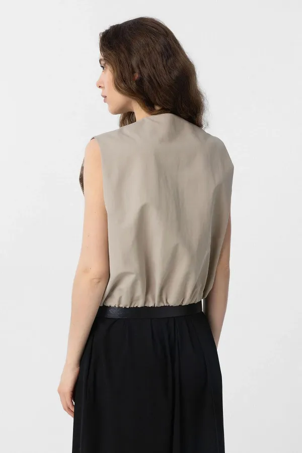 Antioch Bej Oversize Kadın Yelek