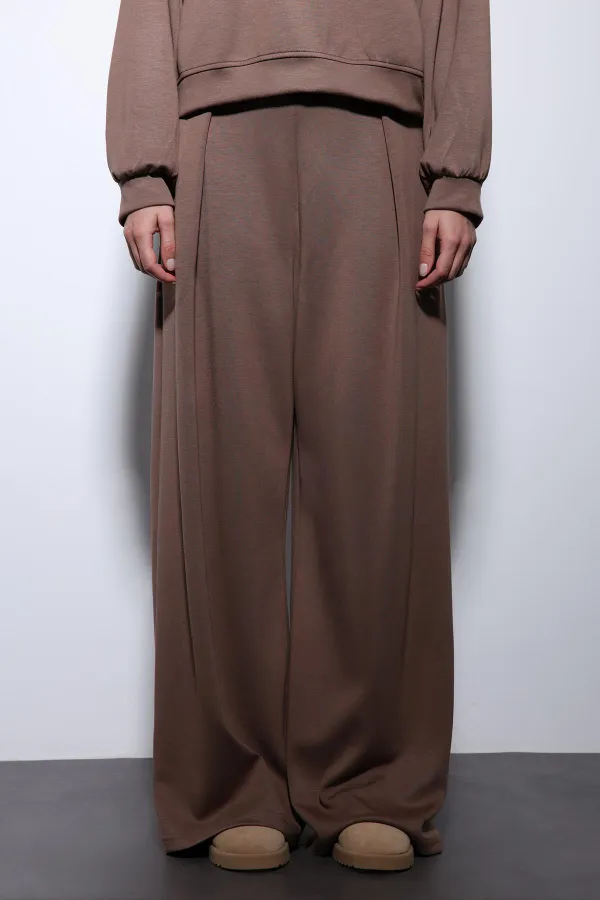 Antioch Bej Geniş Paça Relaxed Kadın Takım