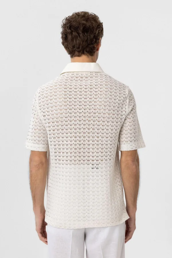 Antioch Ekru Polo Yaka Örgü Erkek T-Shirt