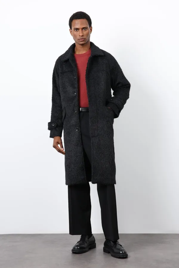 Manteau pour homme Antioch en fausse fourrure noire