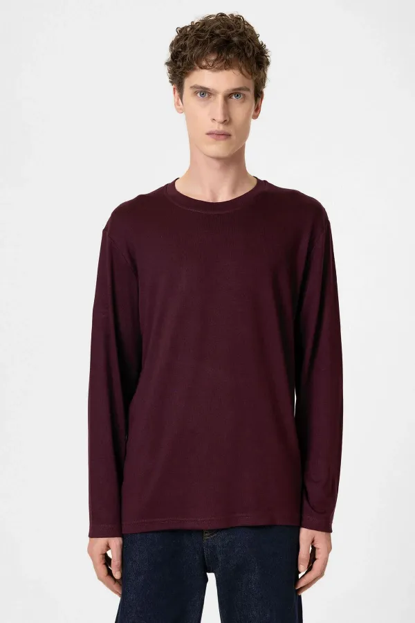 Antioch Bordo Relaxed Fit Basic Erkek T-Shirt