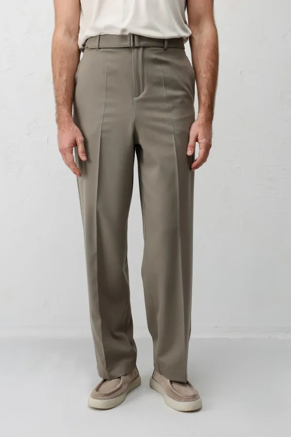 Pantalon homme Antioch kaki coupe décontractée avec ceinture