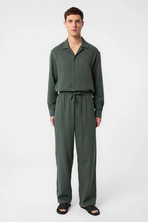 Chemise texturée kaki Antioch pour homme