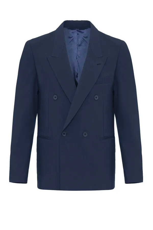 Antioch Indigo Single Button Double-Breasted Men's Blazer Jacket