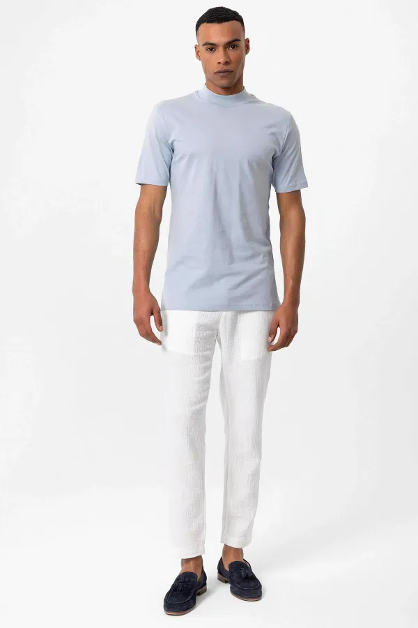 T-shirt basique Antioch bleu clair coupe slim