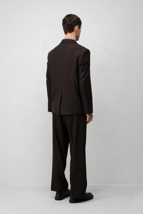 Costume rayé coupe décontractée Antioch Coffee pour homme