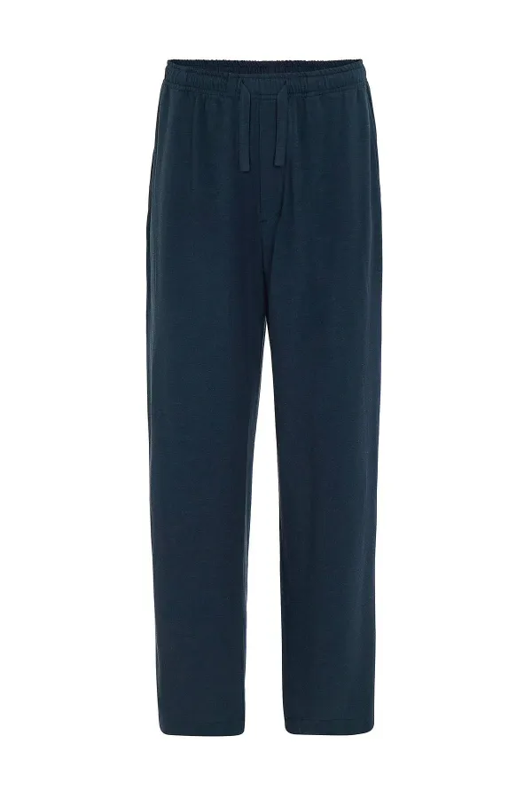 Antioch Navy Blue Linen Blend Jogger Men's Pants