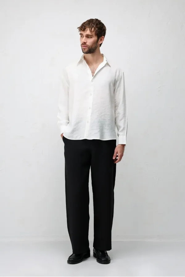 Antioch Ekru Modal Karışımlı Relax Fit Erkek Gömlek