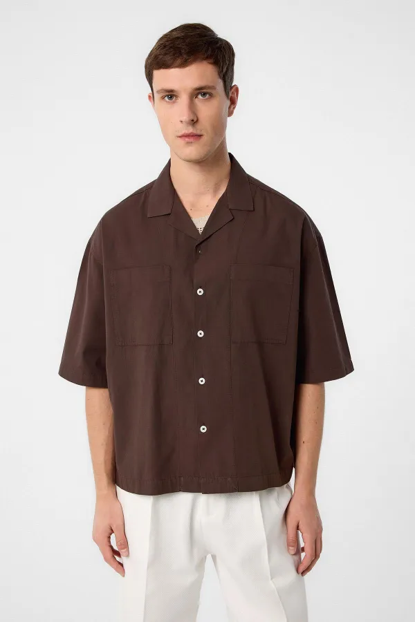 Antioch Coffee Relax Fit Short Men's Shirt