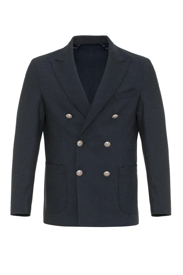 Veste blazer homme Antioch bleu marine non doublée à double boutonnage