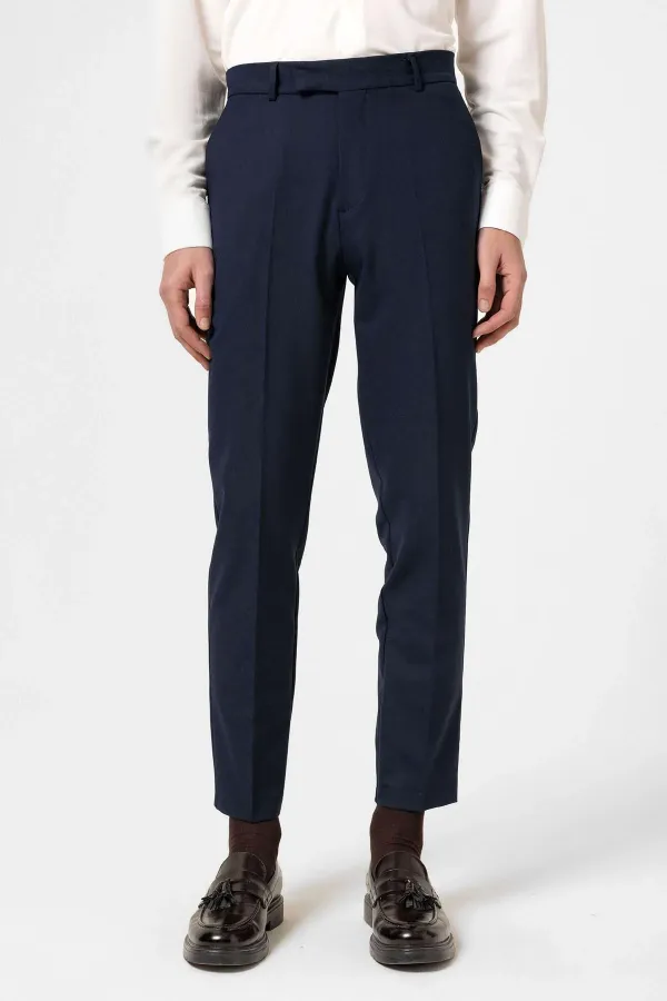 Antioch Lacivert Klasik Yüksek Bel Erkek Pantolon