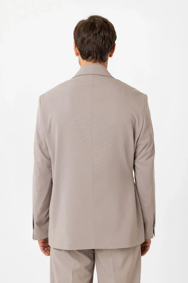 Antioch Bej Kuşaklı Relax Fit Erkek Blazer Ceket