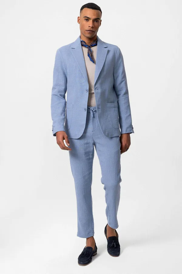 Antioch Mavi Astarsız Torba Cepli Erkek Blazer Ceket Antioch Mavi Astarsız Torba Cepli Erkek Blazer Ceket