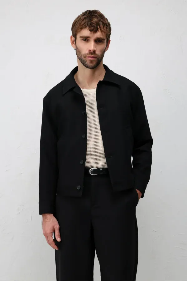 Veste de printemps Antioch noire coupe décontractée pour homme