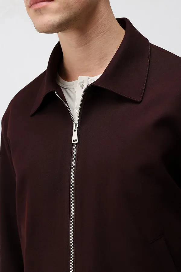 Antioch Burgundy Relaxed Fit Zip-Up Men's Jacket