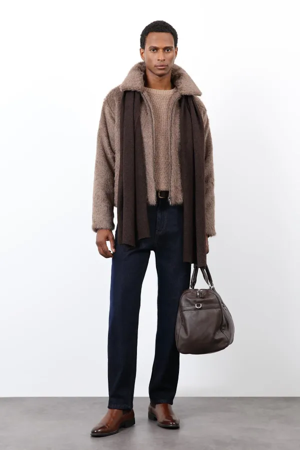 Antioch Açık Kahve Yumuşak Dokulu Erkek Mont