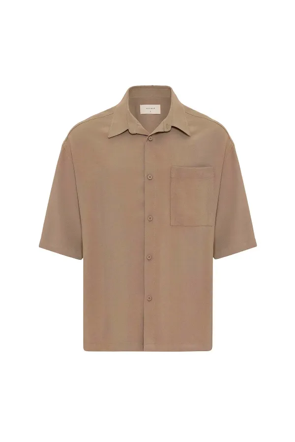 Chemise homme Antioch Mink à manches courtes décontractées