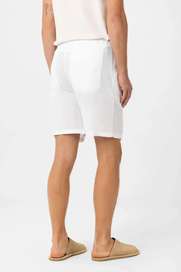 Short pour homme Antioch en lin mélangé blanc