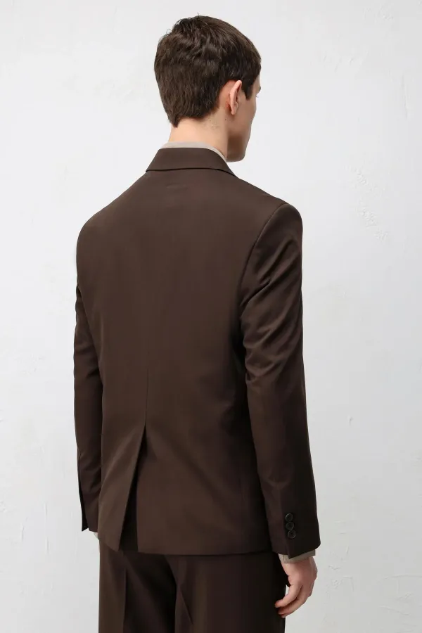 Veste blazer Antioch marron foncé à double boutonnage et coupe décontractée pour homme