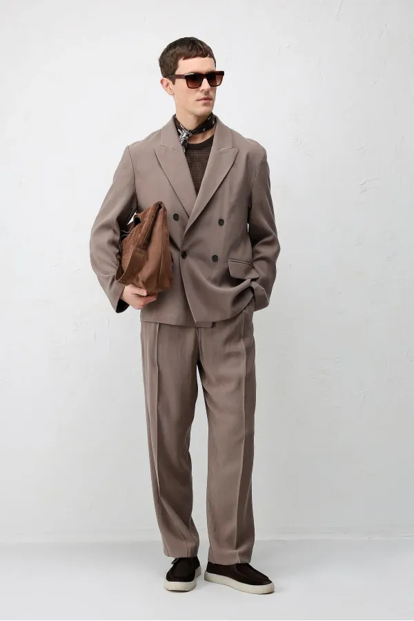 Antioch Mink Modal Blend Relaxed Fit Men's Blazer Jacket