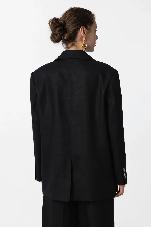 Antioch Black 100% Linen Women's Blazer Jacket