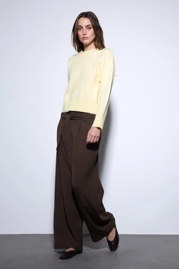 Antioch Sarı Yün Karışımlı Kadın Kazak