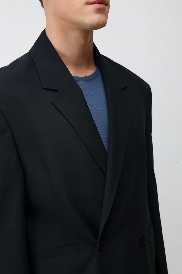 Antioch Navy Relaxed Fit Men's Blazer Jacket