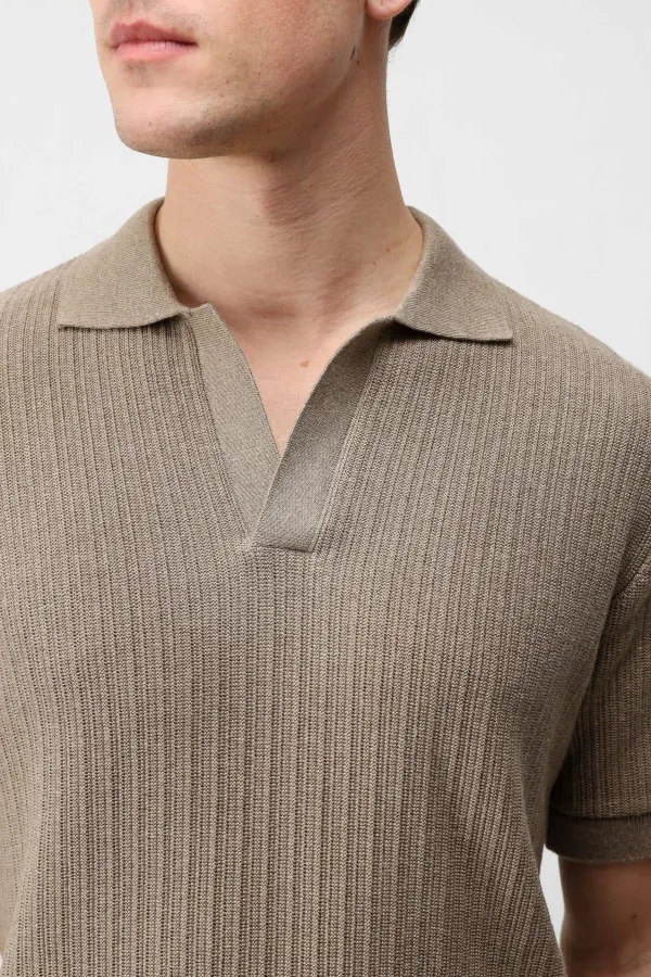 Antioch Bej Premium Dokulu Erkek Triko T-Shirt