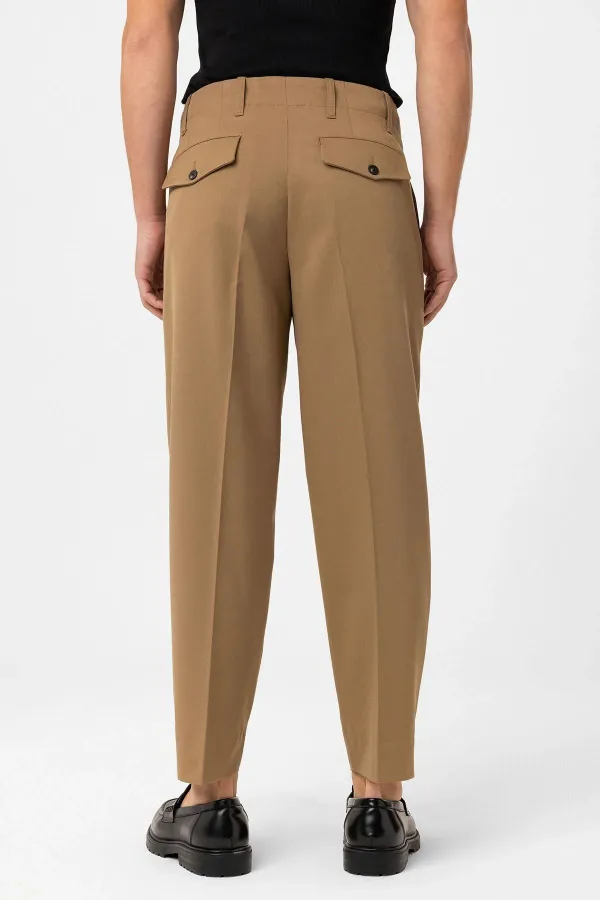 Antioch Camel Yüksek Bel Straight Fit Erkek Pantolon